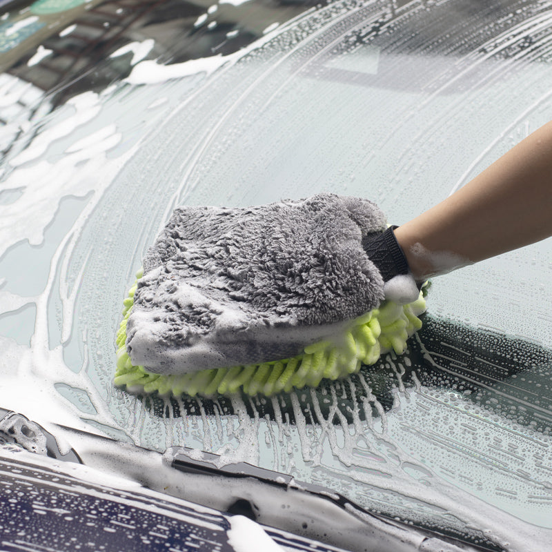 Microfiber Car Wash Gloves with Chenille Coral Texture