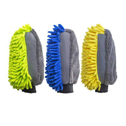 Microfiber Car Wash Gloves with Chenille Coral Texture