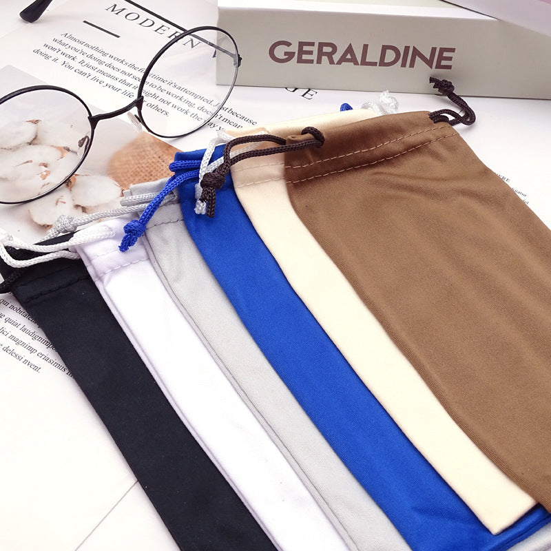 Microfiber Glasses Drawstring Bag with Cleaning Cloth