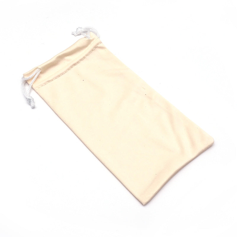 Microfiber Glasses Drawstring Bag with Cleaning Cloth