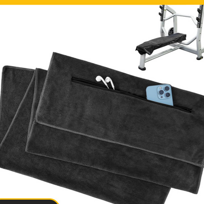 Microfiber Gym Towel with Zipper Pocket