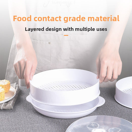 Microwave oven steamer box steamer box