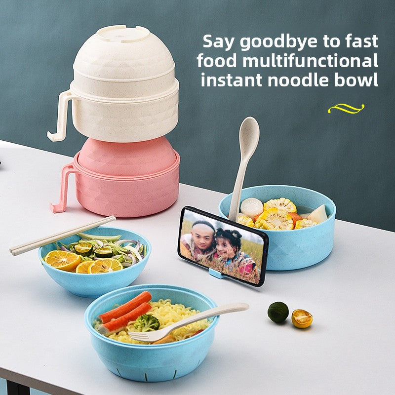 Microwave Safe Japanese Style Noodle Bowl with Utensils