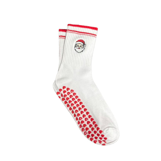 Mid-Calf Sports Socks with Anti-Slip and Embroidery