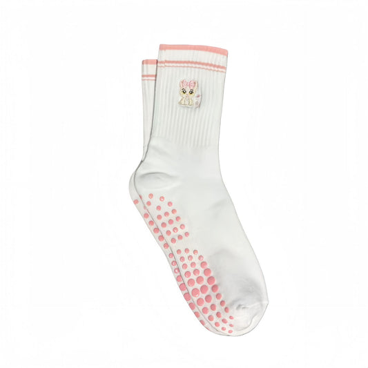 Mid-Calf Sports Socks with Anti-Slip and Embroidery