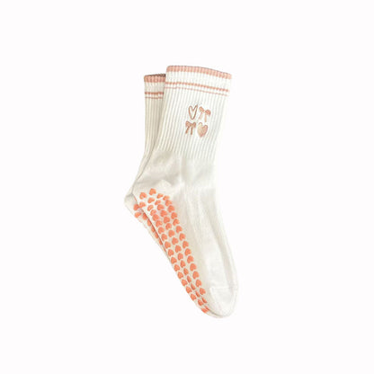 Mid-Calf Sports Socks with Anti-Slip and Embroidery