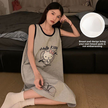 Mid-Length Cartoon Sleeveless Home Clothes