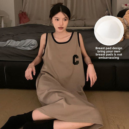Mid-Length Cartoon Sleeveless Home Clothes