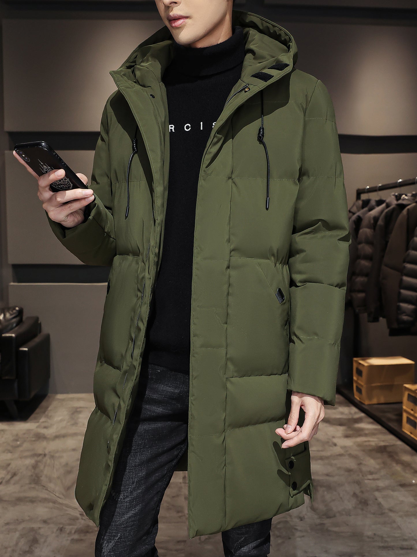 Mid-length military coat