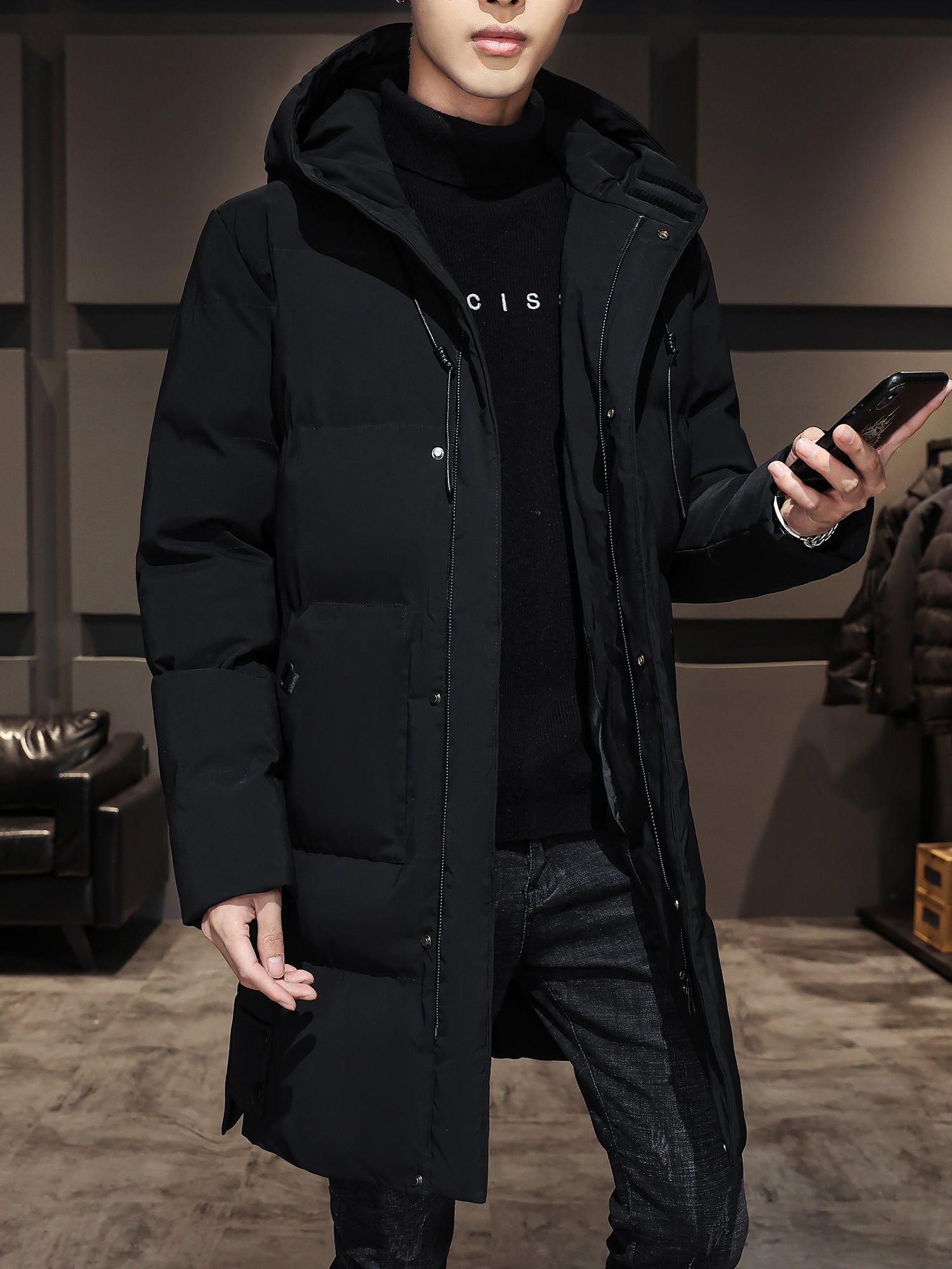 Mid-length military coat