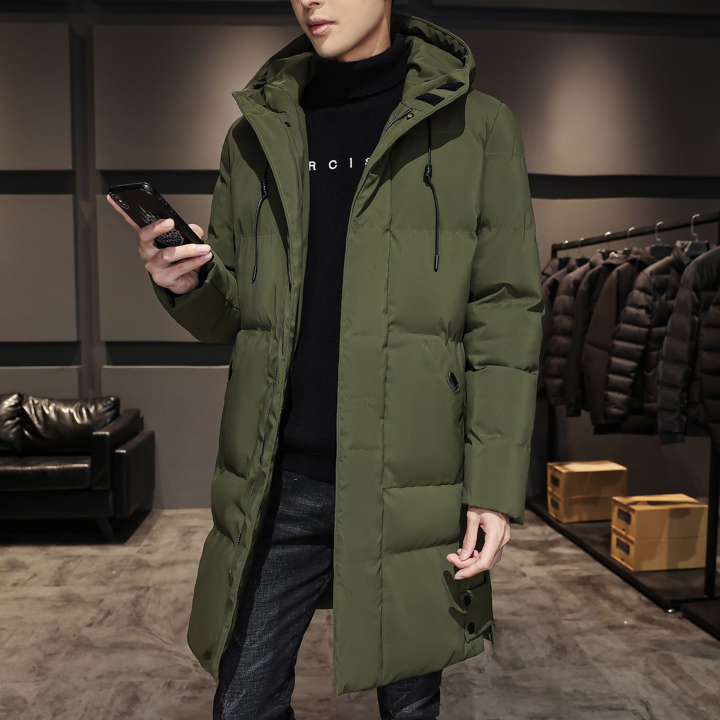 Mid-length military coat