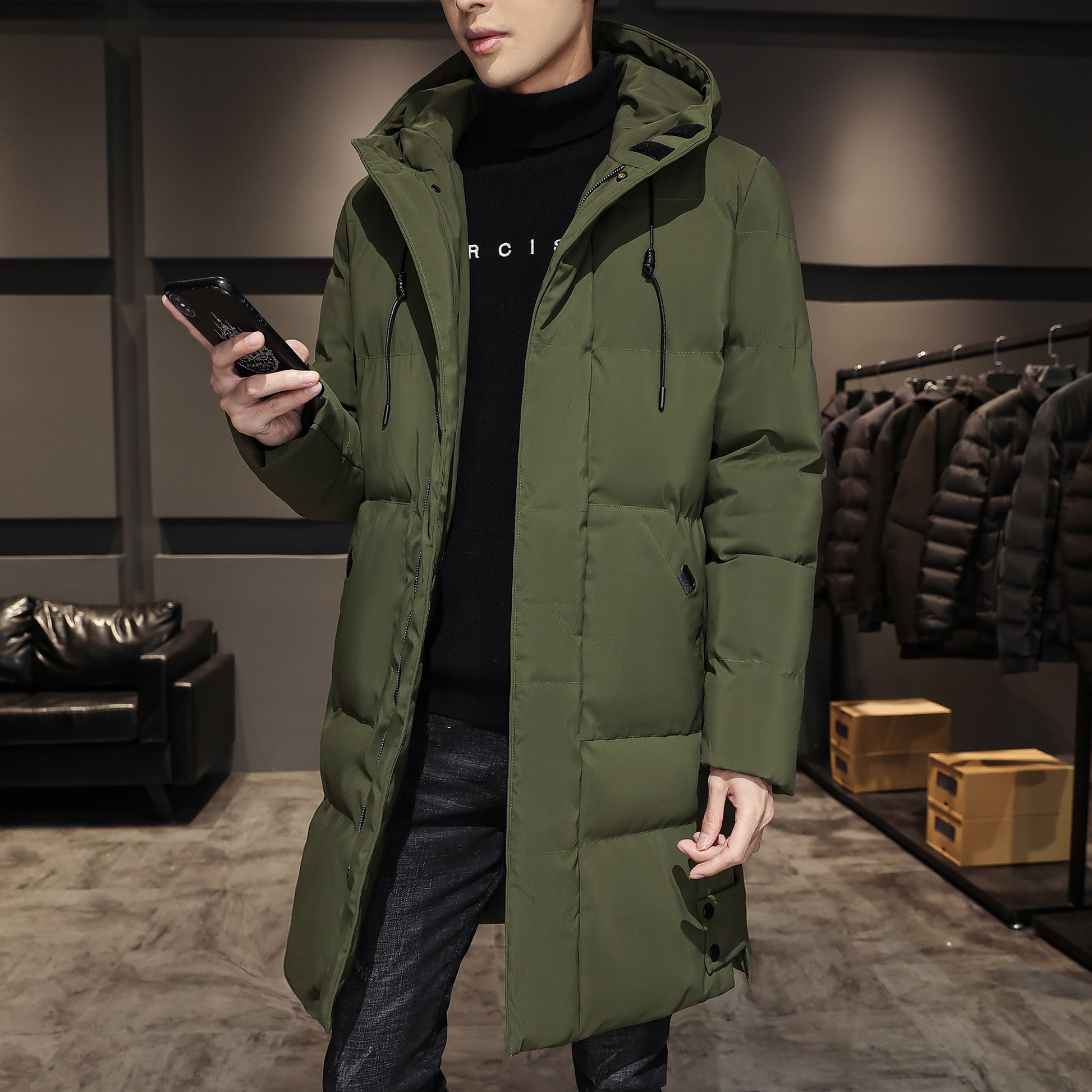 Mid-length military coat