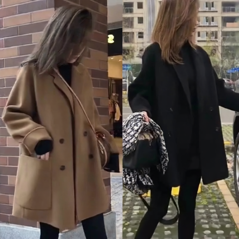 Mid-length woolen coat