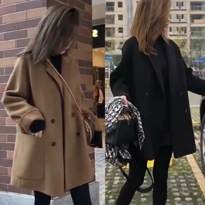 Mid-length woolen coat
