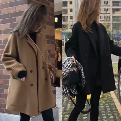 Mid-length woolen coat