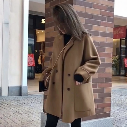 Mid-length woolen coat