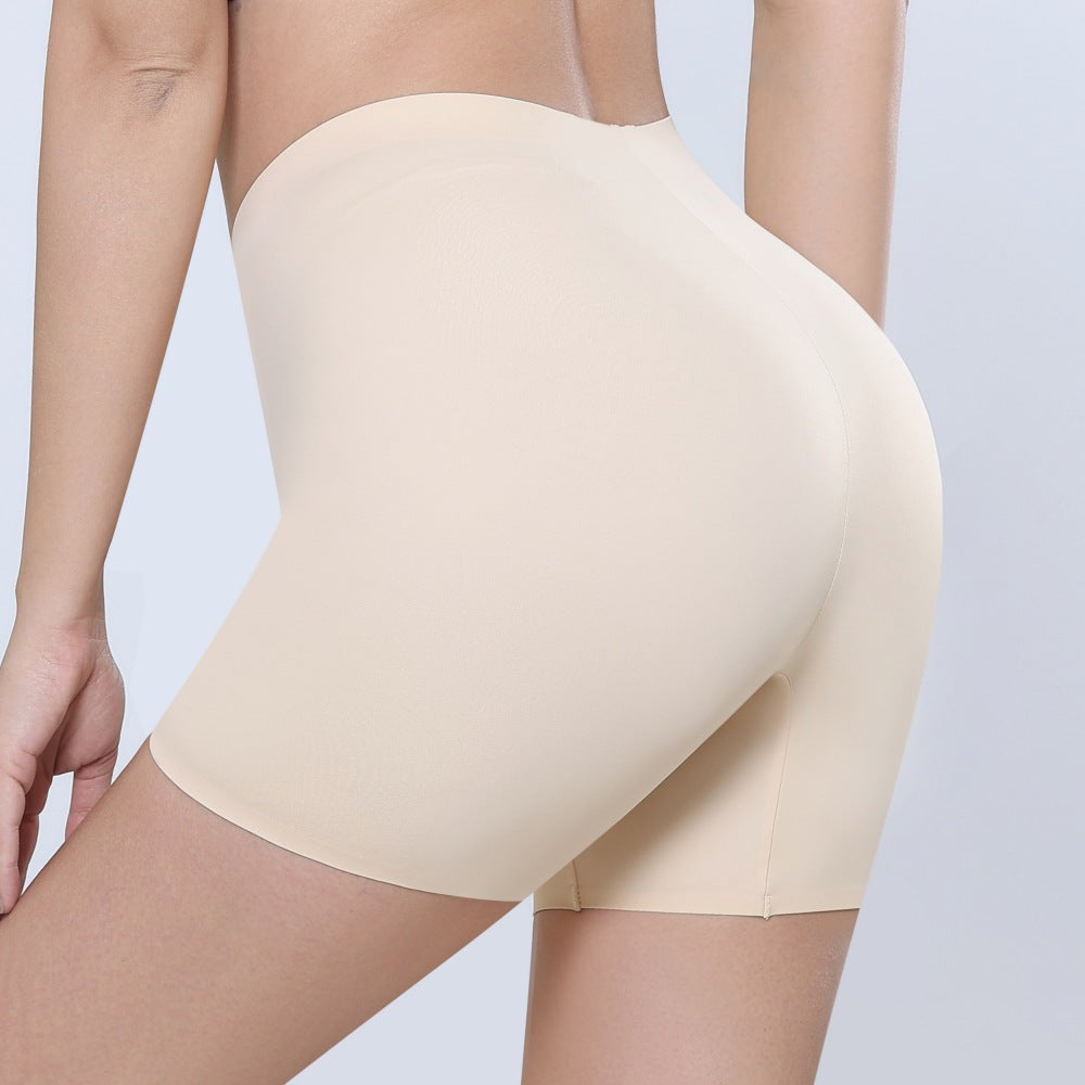 Mid-waist flat-angled seamless safety pants