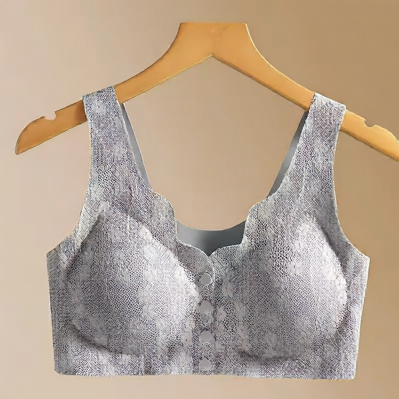 Middle-aged Women Front Open Wire-free Bra with Chest Pad