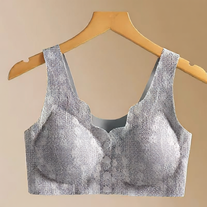 Middle-aged Women Front Open Wire-free Bra with Chest Pad
