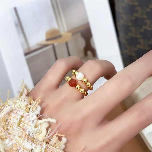 Middle Ancient Scenery Gold Ring