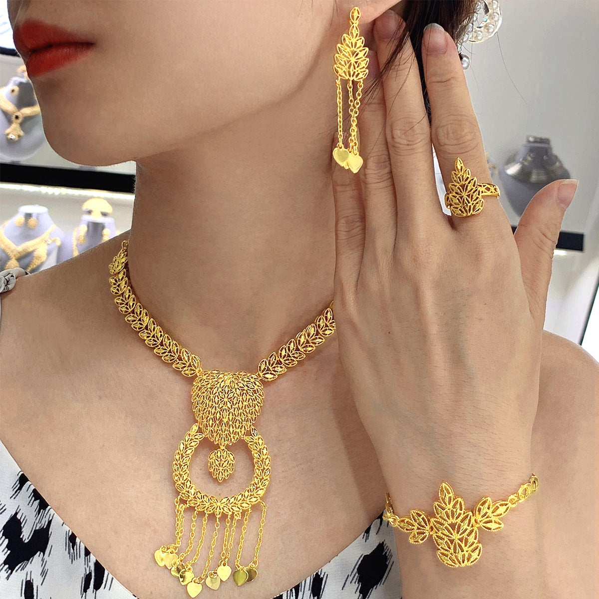 Middle Eastern Style Gold Plated Jewelry Set