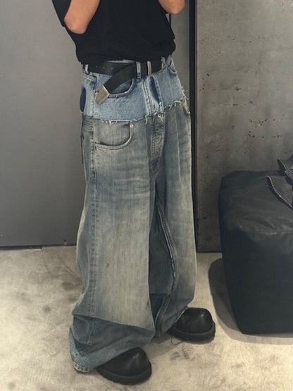 MIJKO Baggy Straight Jeans