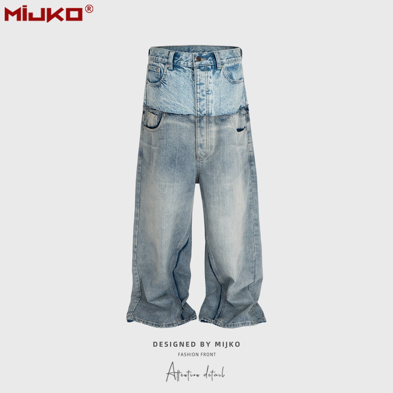 MIJKO Baggy Straight Jeans