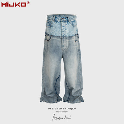MIJKO Baggy Straight Jeans