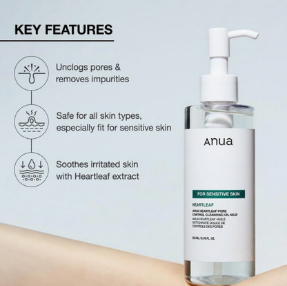 Mild pore-cleansing oil makeup remover
