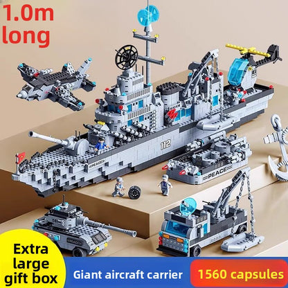 Military Aircraft Carrier Building Blocks Set