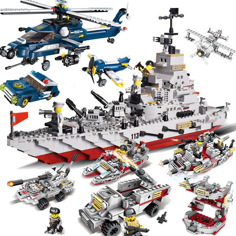 Military Aircraft Carrier Building Blocks Set