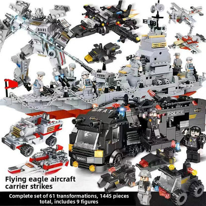 Military Aircraft Carrier Building Blocks Set