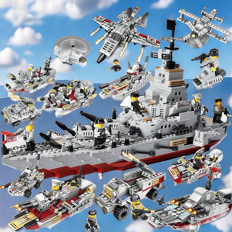Military Aircraft Carrier Building Blocks Set