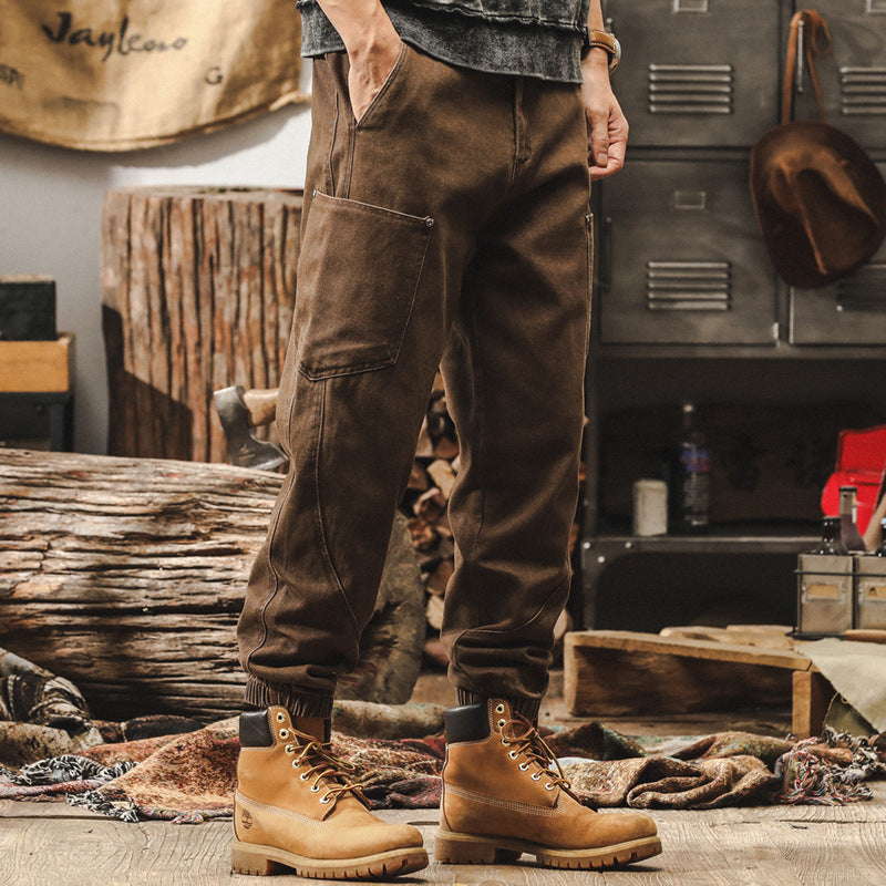 Military Green Casual Cotton Pants