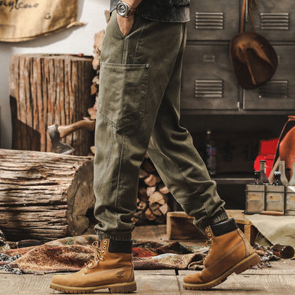 Military Green Casual Cotton Pants