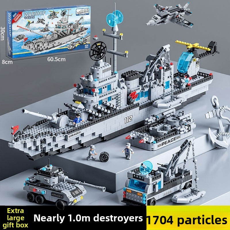Military Warship Building Blocks Set