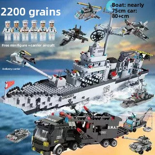 Military Warship Building Blocks Set