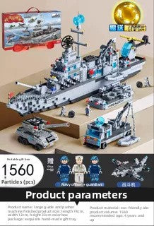 Military Warship Building Blocks Set
