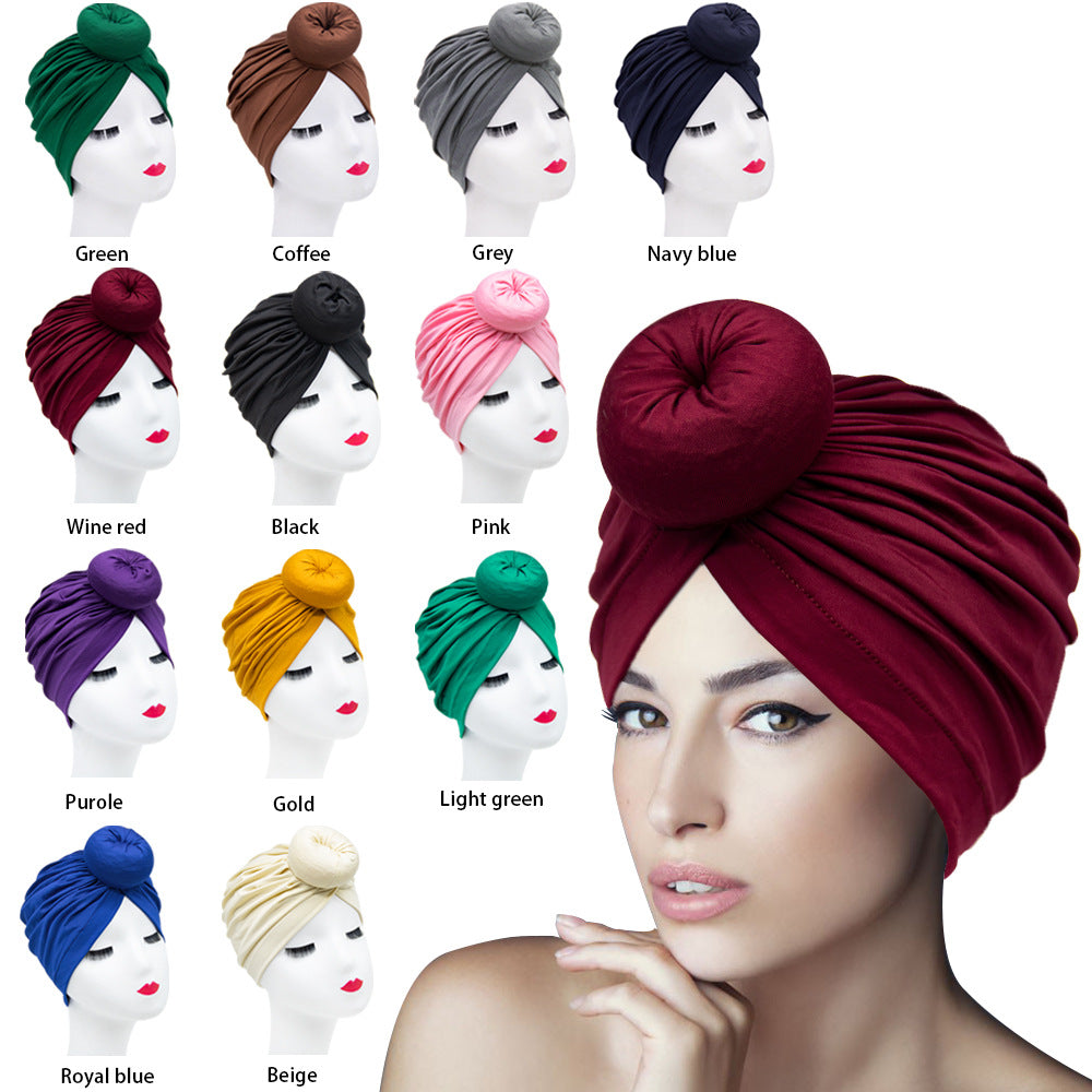 Milk Silk Ethnic Knot Turban Cap for Women
