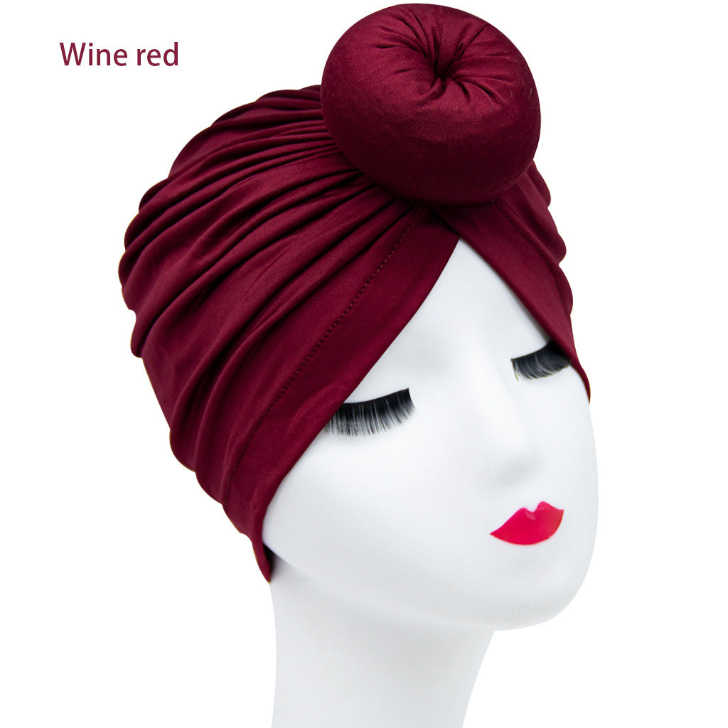 Milk Silk Ethnic Knot Turban Cap for Women
