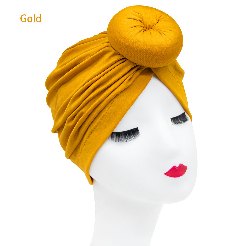 Milk Silk Ethnic Knot Turban Cap for Women