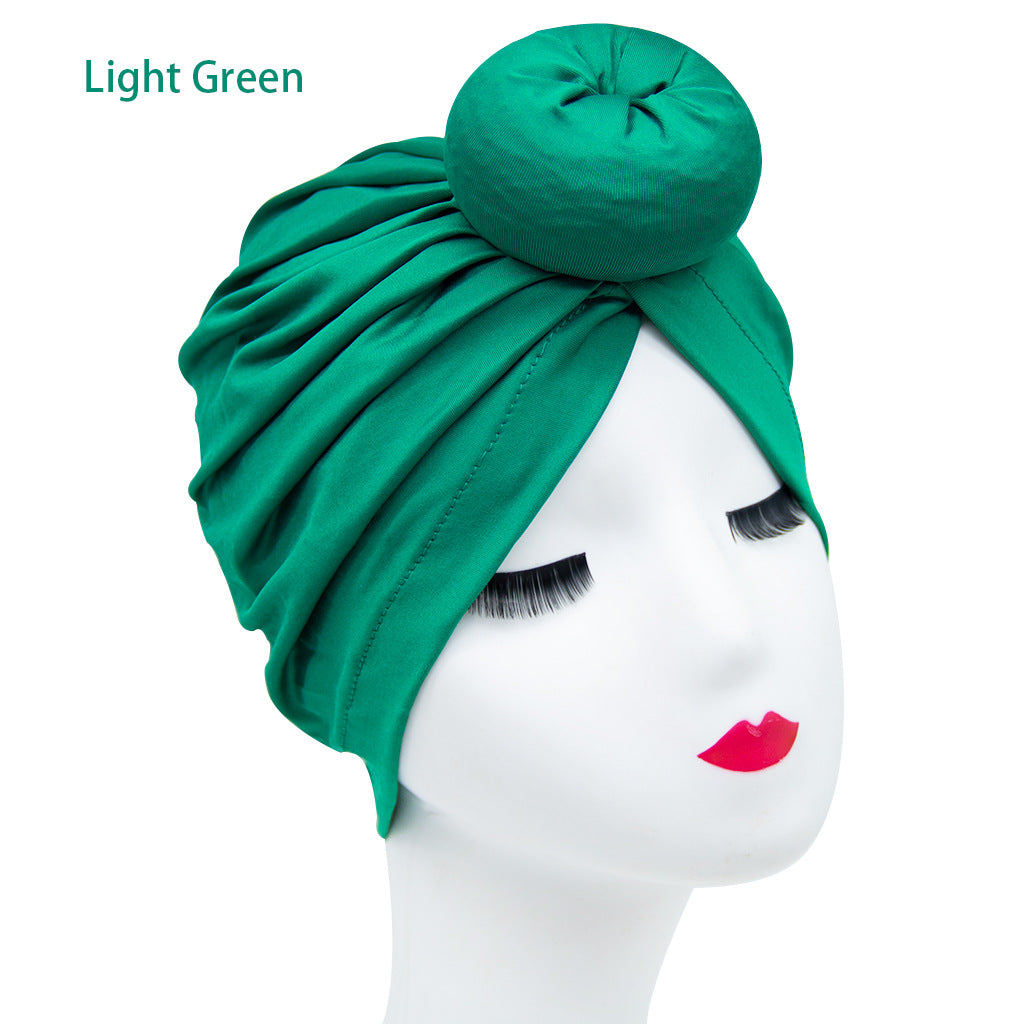 Milk Silk Ethnic Knot Turban Cap for Women