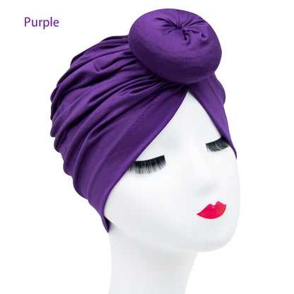 Milk Silk Ethnic Knot Turban Cap for Women