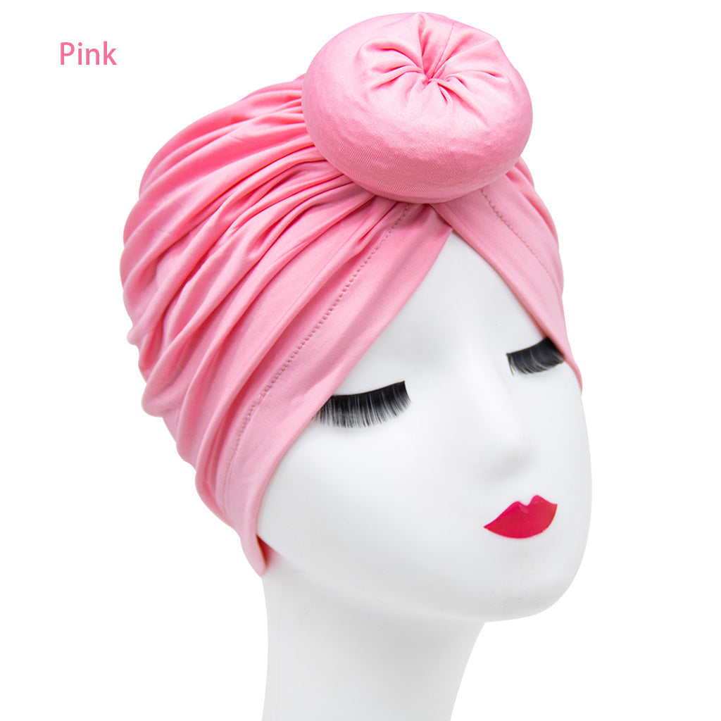 Milk Silk Ethnic Knot Turban Cap for Women