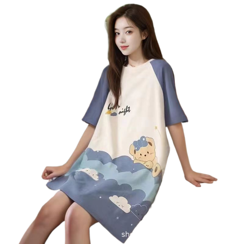 Milk silk thin large-sized nightgown