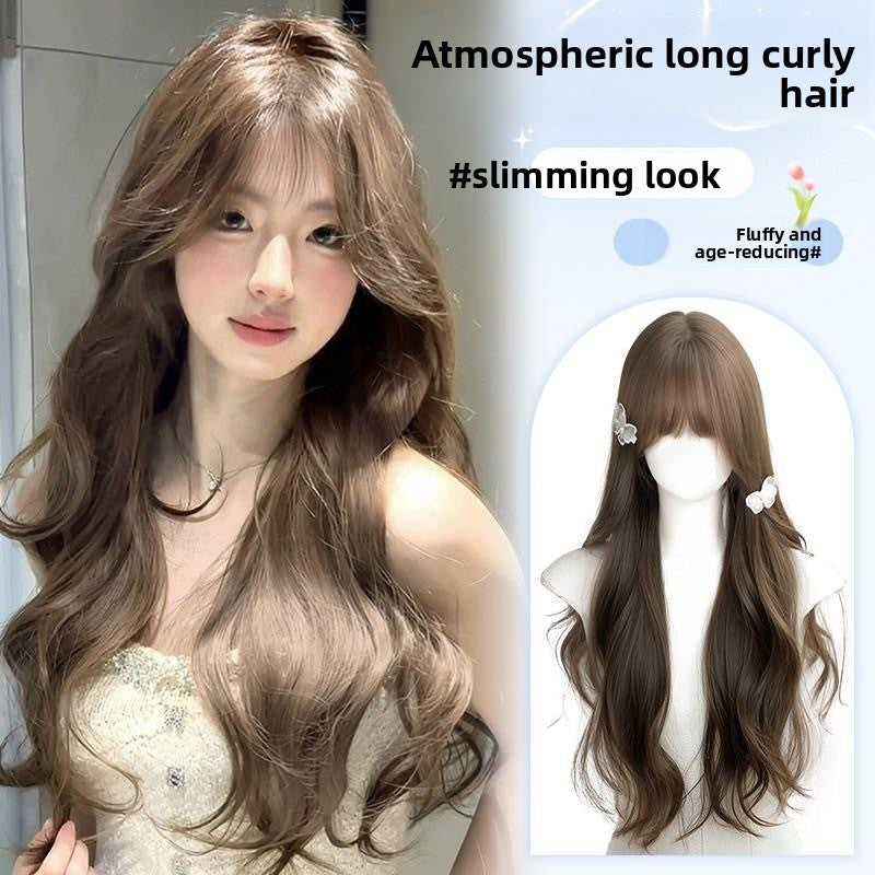 Milk tea gray-brown wig