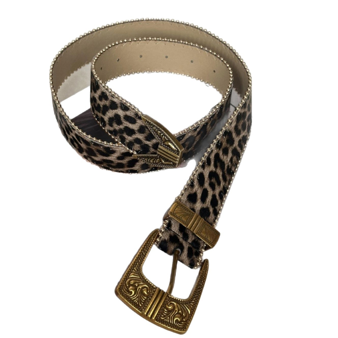 Millennium Wind Leopard Pattern Buckle Belt