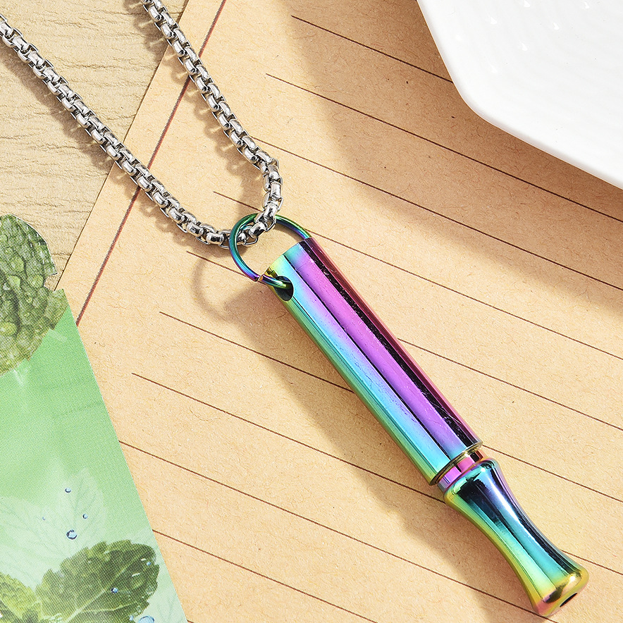 Mindfulness Breathing Whistle Necklace Pendant