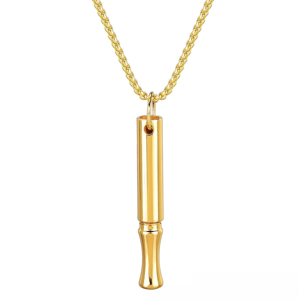 Mindfulness Breathing Whistle Pendant Necklace