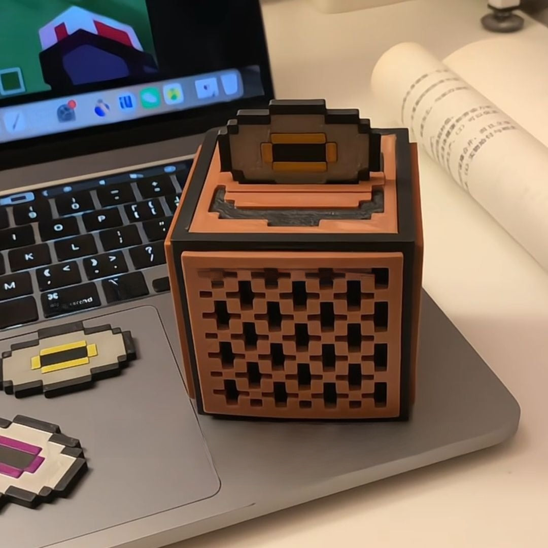 Minecraft Bluetooth Music Box Record Player Model